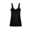 Spring New Arrival Linen Blend Strap Short Black Dress Women's Clothing Casual Elegant Dress 8651396