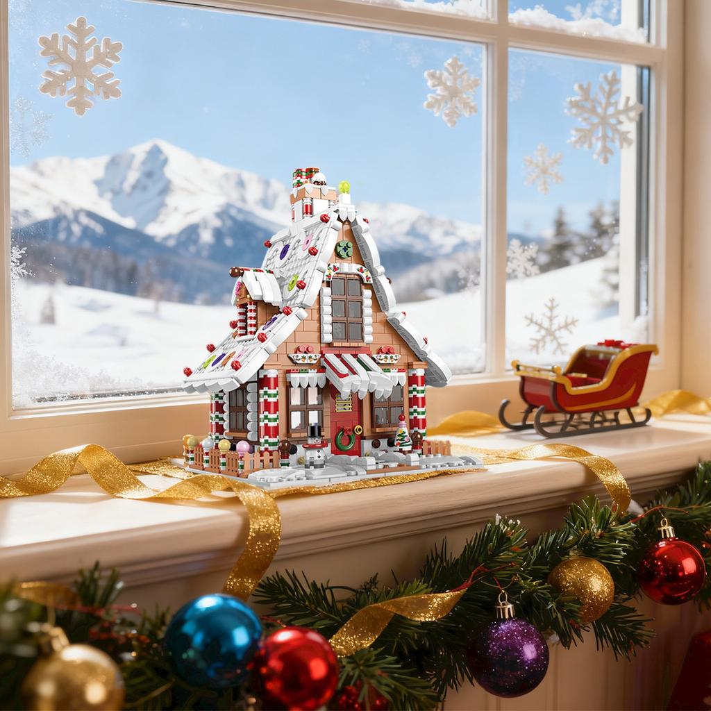 Building,Christmas Building Block Toys, Children'S Small Gingerbread House
