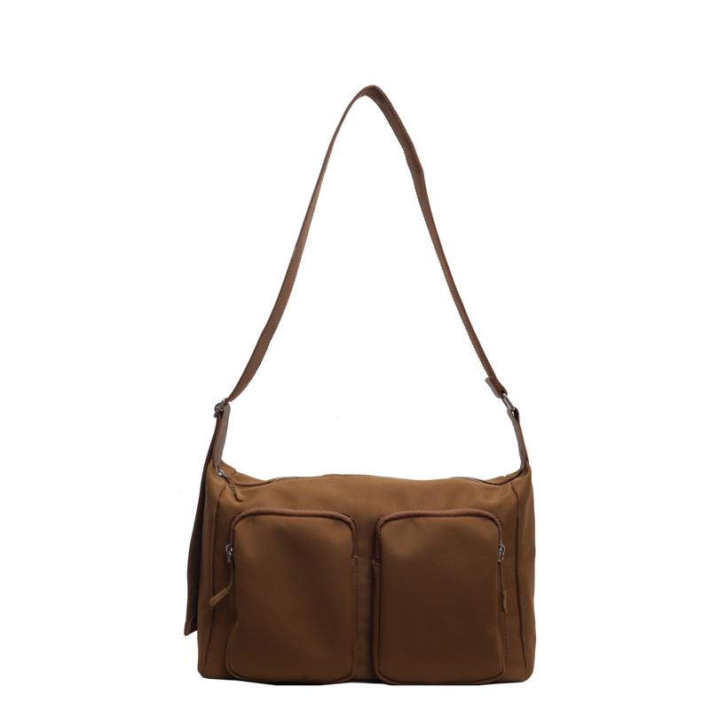 

Женская сумка через плечо с несколькими карманами, однотонные нейлоновые сумки-тоуты, винтажные сумки большой вместимости для отдыха, дизайнерская сумка для покупок