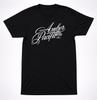 Amber Pacific Band Shirt: Script Logo and Spade Card Graphic, Black