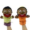 1/2/6pcs Black Skin Family Member Hand Puppet Open Mouth Stuffed Glove Role Play Toy Story Telling Prop Mom Ventriloquist Muppet