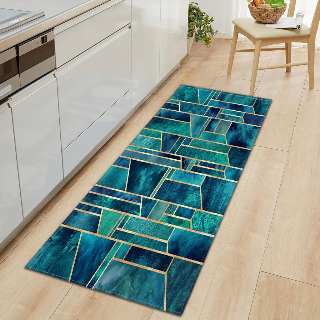 Wood Grain Household Door Mat Kitchen Absorbent Strip Bathroom Non-Slip Floor Mat Living Room Bedroom Carpet