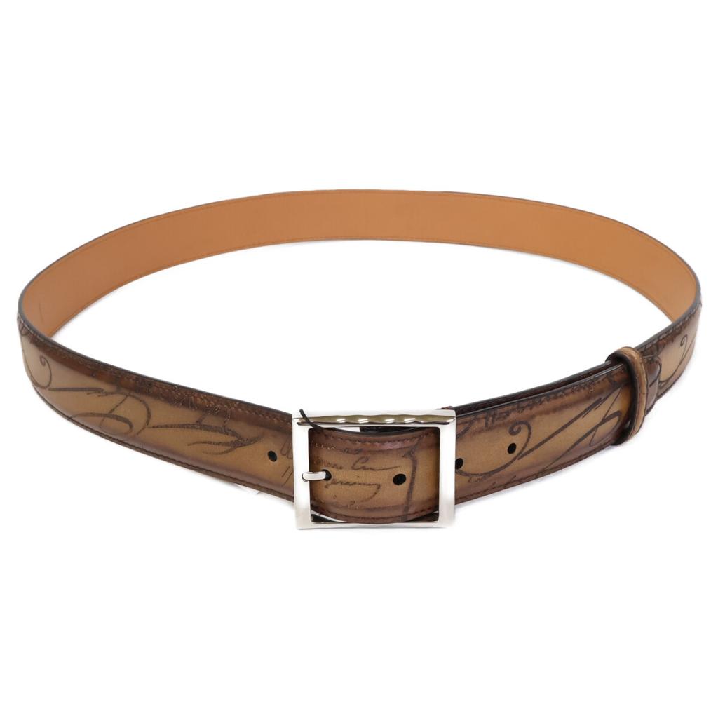 berluti [Excellent condition] Scritto Patina Leather, 2011 belt 110/44 BrownUsed