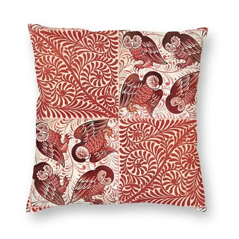 William Morris The Strawberry Thief Red Cushion Cover Velvet Luxury Throw Pillows Home Decor For Sofa Living Room Pillowcase