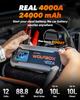 Пусковий пристрій MV24 4000A, 12V 24000mAh Портативний акумулятор з зарядним пристроєм 65W та LED-дисплеєм