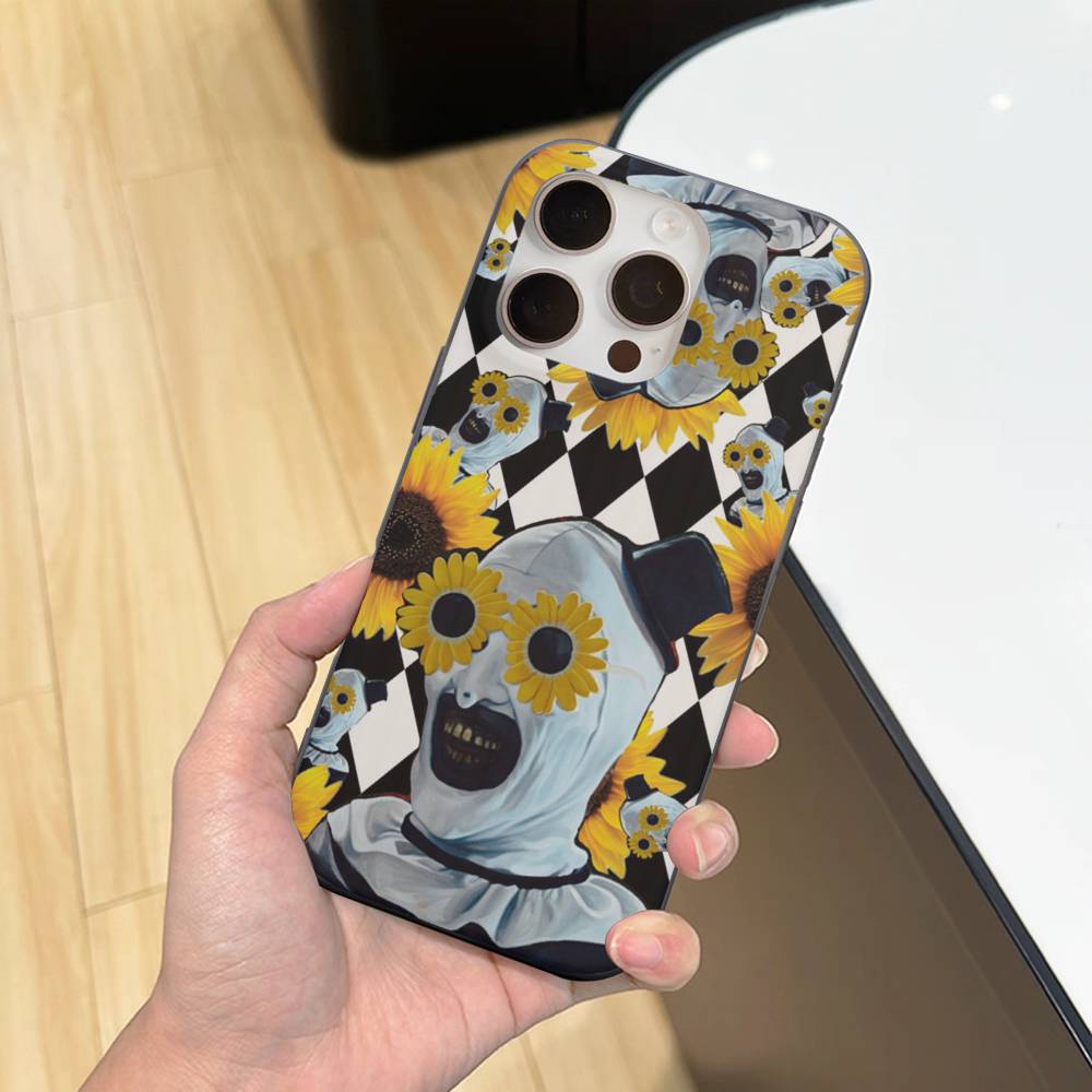 

Horror Movie Terrifier For IPhone 15 16 17 14 13 12 11 Pro Max 16E 16 Plus 17 Air Corrugated Shockproof Phone Cover iPhone 17pro max