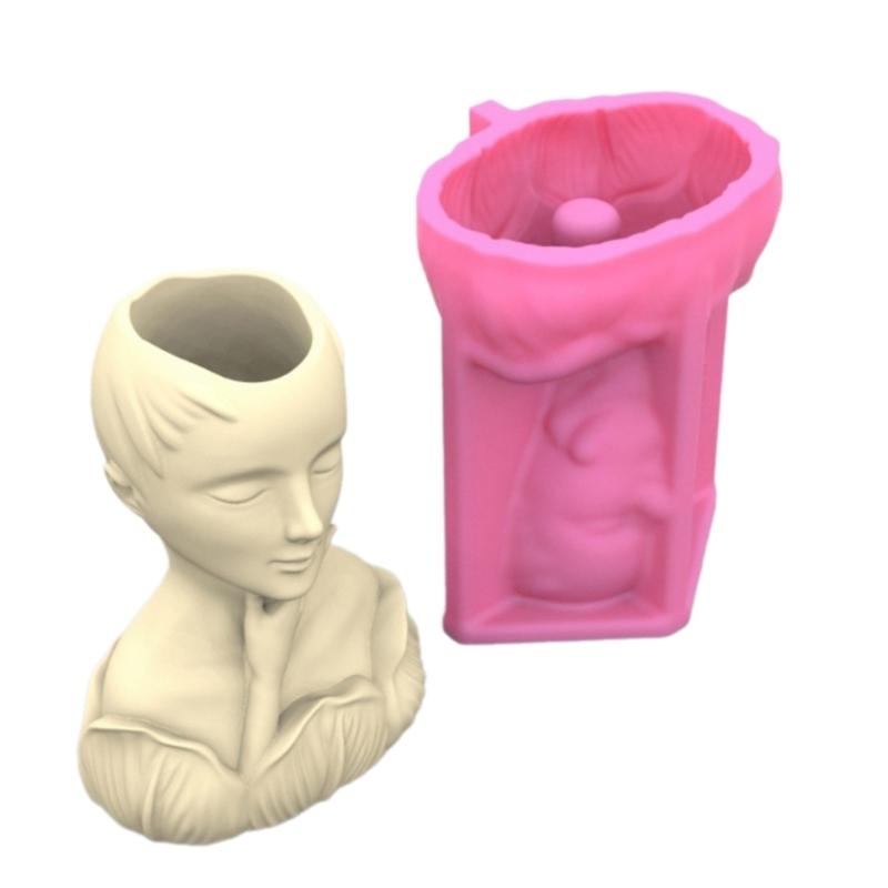 Forme din silicon pentru ghivece de flori Suport stilou Forme din rășină epoxidică Formă unică pentru vază Decorare pentru ghivece pentru pasionații de bricolaj