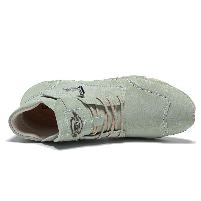 Newest Men Leather Casual Boots Handmade Spring Ankle Sneakers Soft Flats Men Boots Plus Size 39-47 Male Hombres Botas