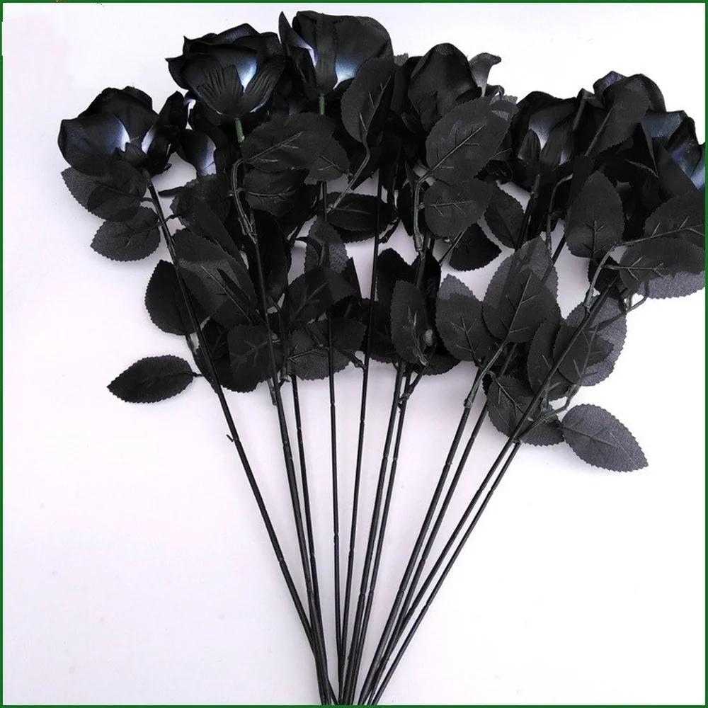 Eine Schwarze Rose Gotische Blume Kunstblume Für Hochzeiten Familienfeiern Heimdekoration Schlicht Und Schön