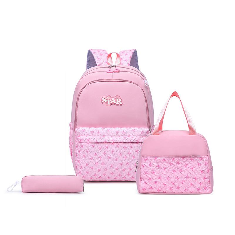2025 New ethnic style 3-piece backpack set Female Korean version bow printed woman backpacks fresh student school bags rucksack