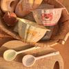 ZISIZ Bee Bear Double-Ear Ceramic Pumpkin Bowl with Spoon