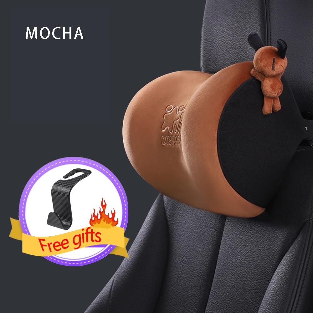 Car Neck Pillow Protective Lumbar Back Support Breathable Memory Foam Car Headrest Cushion Relieve Stress Car Interior Accessori