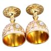 2PCS Small Zinc Alloy Goblet Gold White Retro Metal Cup Vintage Goblet  Party Drinking