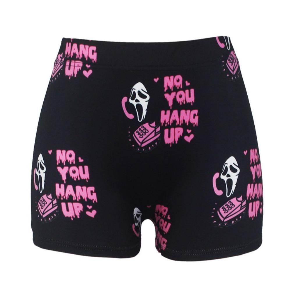 

Призрачные бесшовные шорты для йоги, обтягивающие, с принтом букв, для подтяжки ягодиц, для бега M-Style B