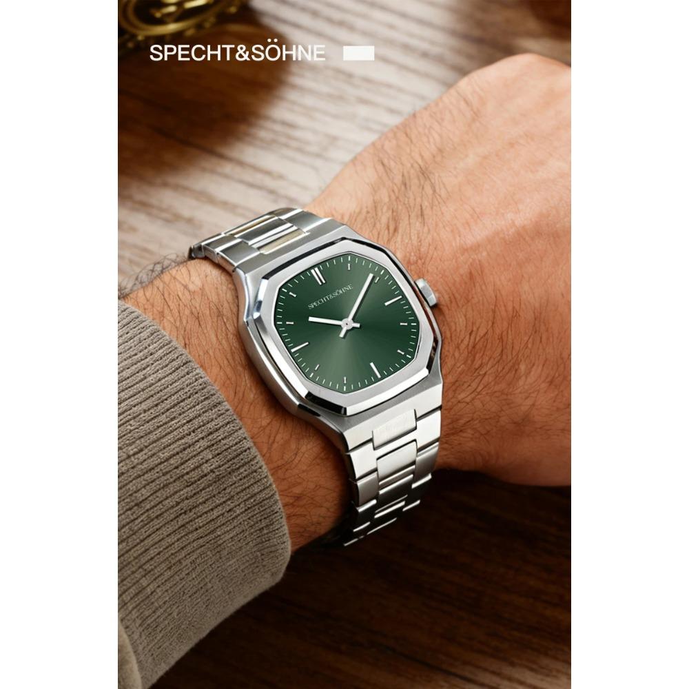 New Fashion Specht & Söhne Ultrathin Quartz Watch For Men Ice Blue Color Stainless Steel Watches Sapphire Crystal 50M Waterproof