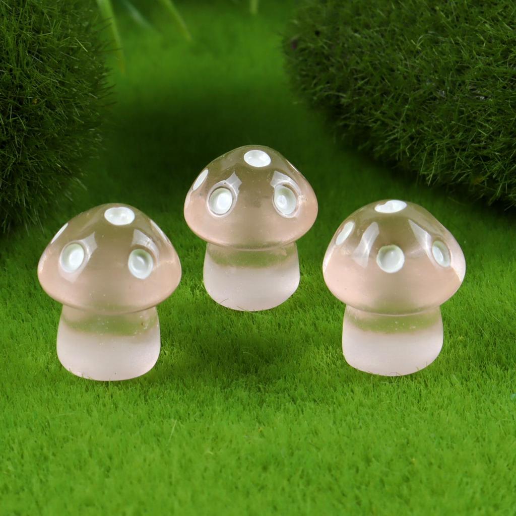 Mini Transparent Mushroom Ornaments for Moss Gardens and Balcony Potted Plants