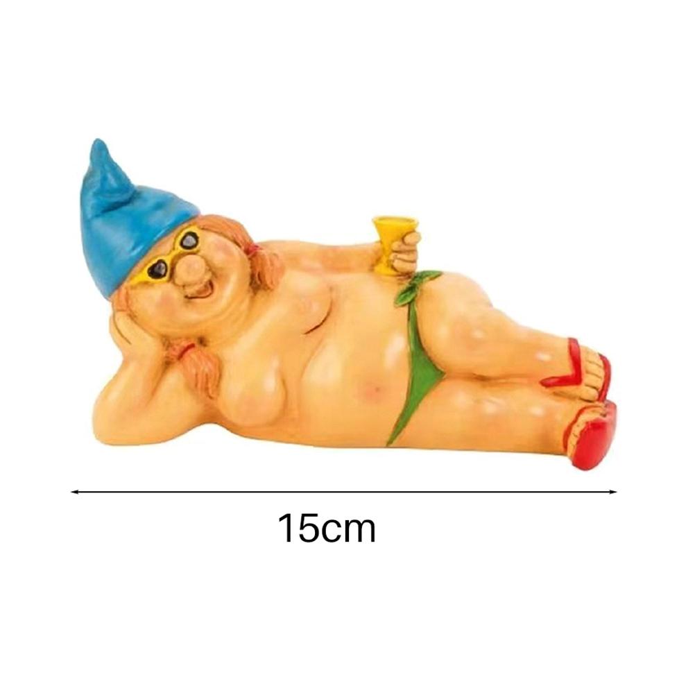 Garten-Kobold-Kunst-Dekoration, lustige Elfenstatue, Harz-Zwerg, freche Gartenstatue für den Hausgarten
