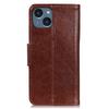 Phone Case for iPhone 15 Plus Split Leather Nappa Texture Cover with Stand Wallet