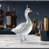 Goose Shaped Glass Decanter, 3D Sculpted Whiskey Bottle with Stopper, 350ml Art Deco Carafe for Bourbon Wine, Home Bar Decor Gift