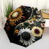 Cosmic Sunflower Bloom Portable Automatic Umbrella Compact 8-Rib Lightweight Durable Plastic & Iron All-Season Travel Fashion Lovers