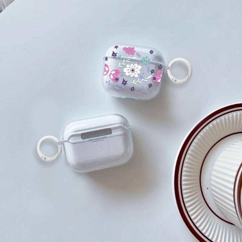 Korean simple butterfly floral pattern is suitable for AirPods 1 1 1 1 pro pro 1 generation earphone case