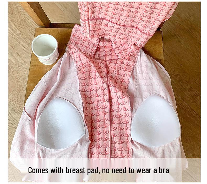 Plus Size Maternity & Postpartum Pajama Set with Breast Pads - Long Sleeve, Spring & Autumn Nursing Wear