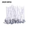 50Pcs Candle Wicks White 2.6-20cm Smokeless Wax Pure Cotton Core For DIY Candles Making Pre-Waxed Wick Handmade Material Tools