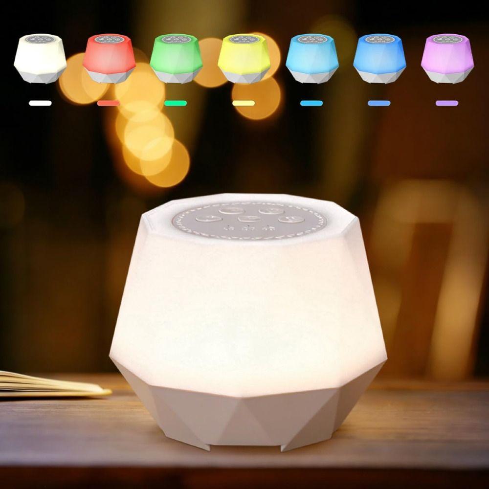 7 Color Modes Sleep Soother 10 Nature Sounds Night Light Soft Glow White Noise Machine  Travel Use