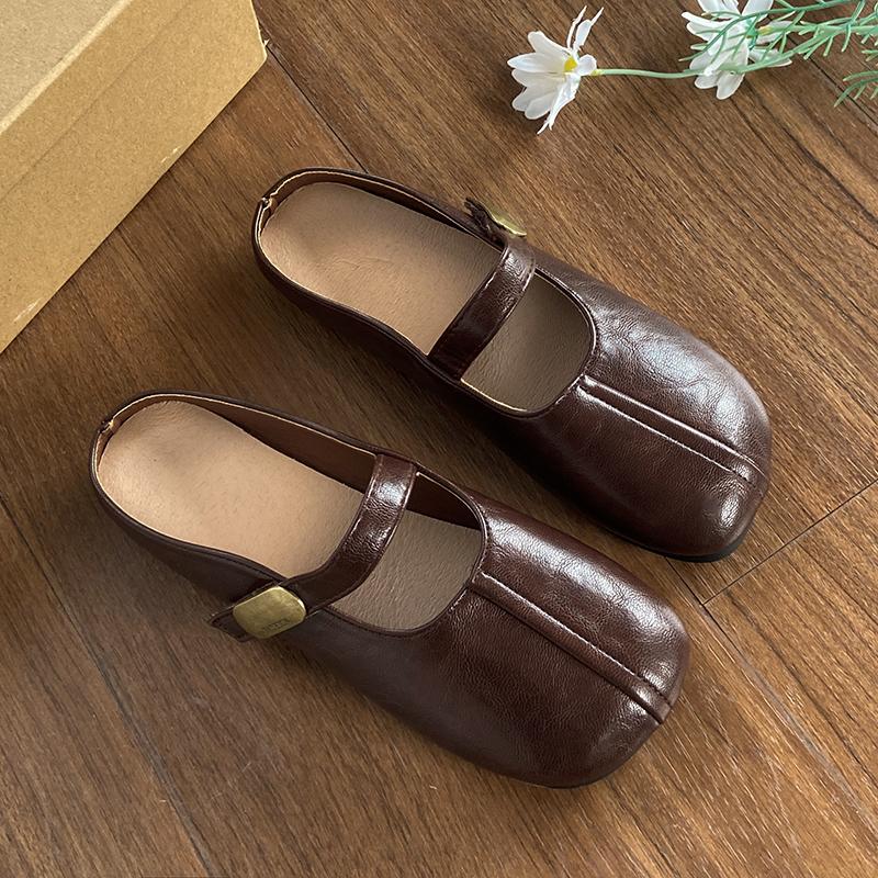 Fashion 2025 Mules Shoes for Flat Women Sandals Square Toe Soft-soled Designs Woman Slippers Comfortable Slides Summer Shoes Women 252