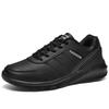 Sneakers Men Shoes PU Leather New Casual Shoes Light Thick Bottom Walking Tenis Shoes Zapatillas Hombre Black White Size 39-46