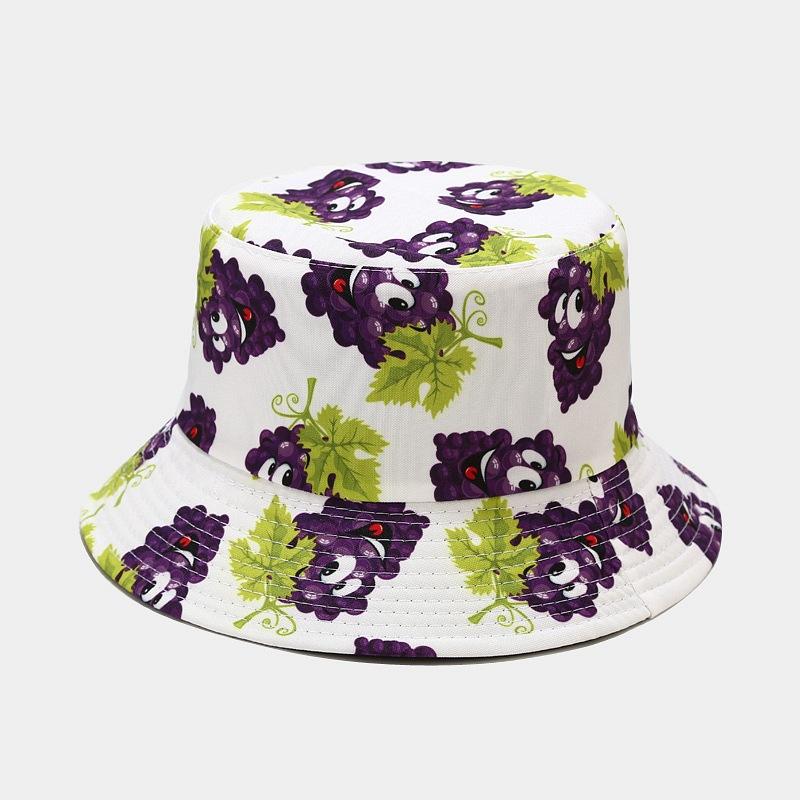 Creative Printed Fruit Pattern Bucket Cap Unisex Outdoor Leisure Fisherman Hat Summer Beach Uv Protection Sun hats Panama Bob
