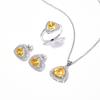 Triangle Zircon Jewelry Set Women'S Fashion Live Necklace Stud Niche Ring Jewelry Set