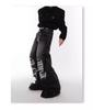 Men's American Retro Double Waist Ripped Patch Straight Jeans