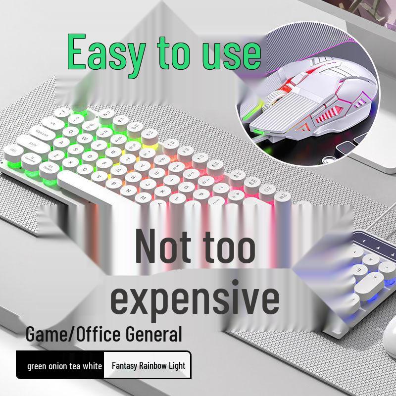 USB Wired Mechanical Keyboard & Mouse Set for Desktop/Laptop Gaming