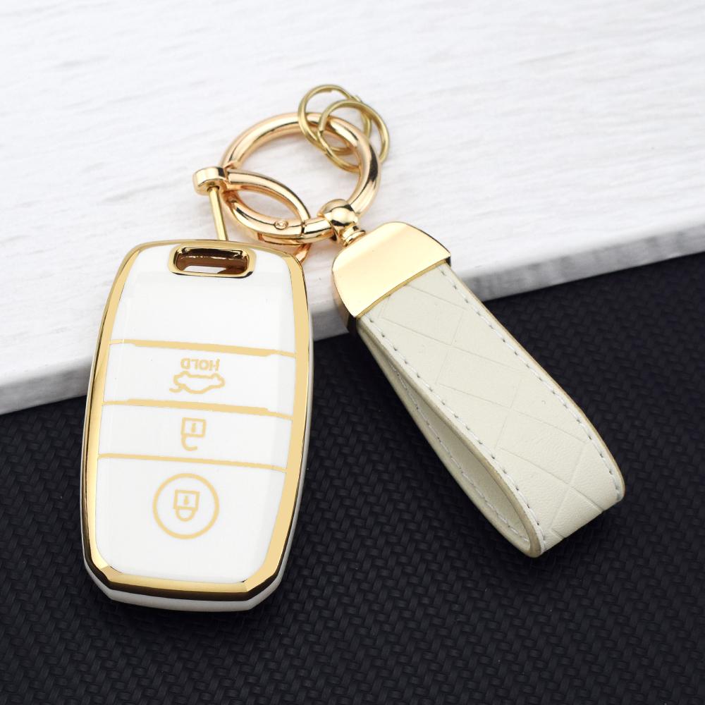 Soft Car Key Case Cover for KIA Sportage Cerato Optima K2 K3 K4 K5 RIO Picanto Soul Sorento Sedona 3/4 Buttons Car Key Shell Bag