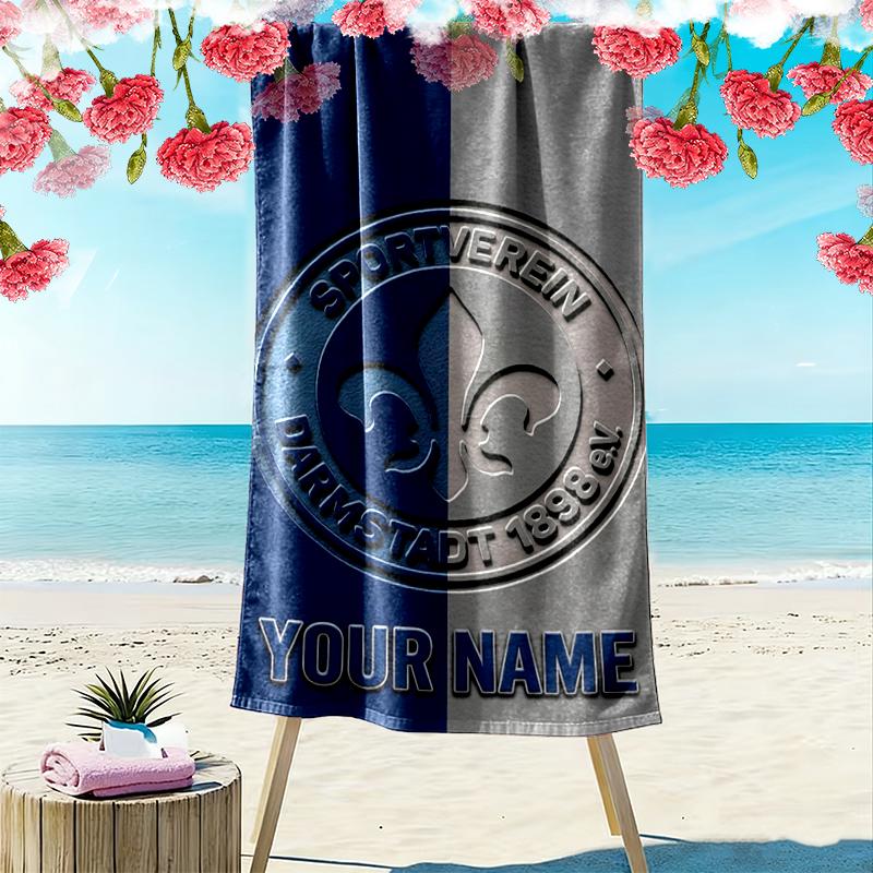 Custom Name SV Darmstadt 98 Print Beach Towel, Large Soft Quick Dry Towel for Beach Camping Swimming