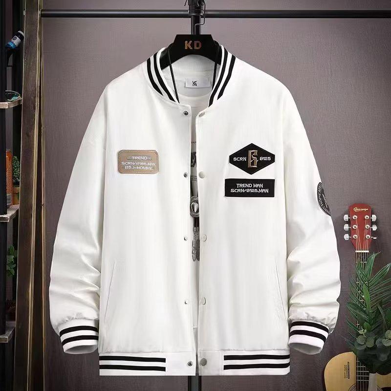 Men's Trendy Collarless Baseball Jacket: Spring/Autumn Loose Street Style