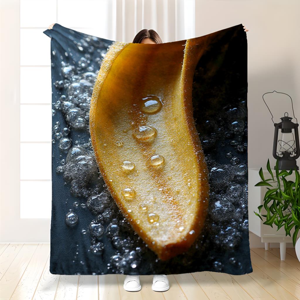 

Natural macro image of bananas Flannel printed blanket suitable for all seasons suitable for living room office sofa and travel 75x100cm
