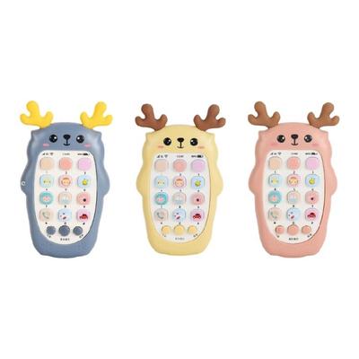 Lernendes Simulations-Handy-Spielzeug für Kinder, USB-wiederaufladbares Musiktelefon in Hirschform, Baby-Frühlerner-Elektrospielzeug