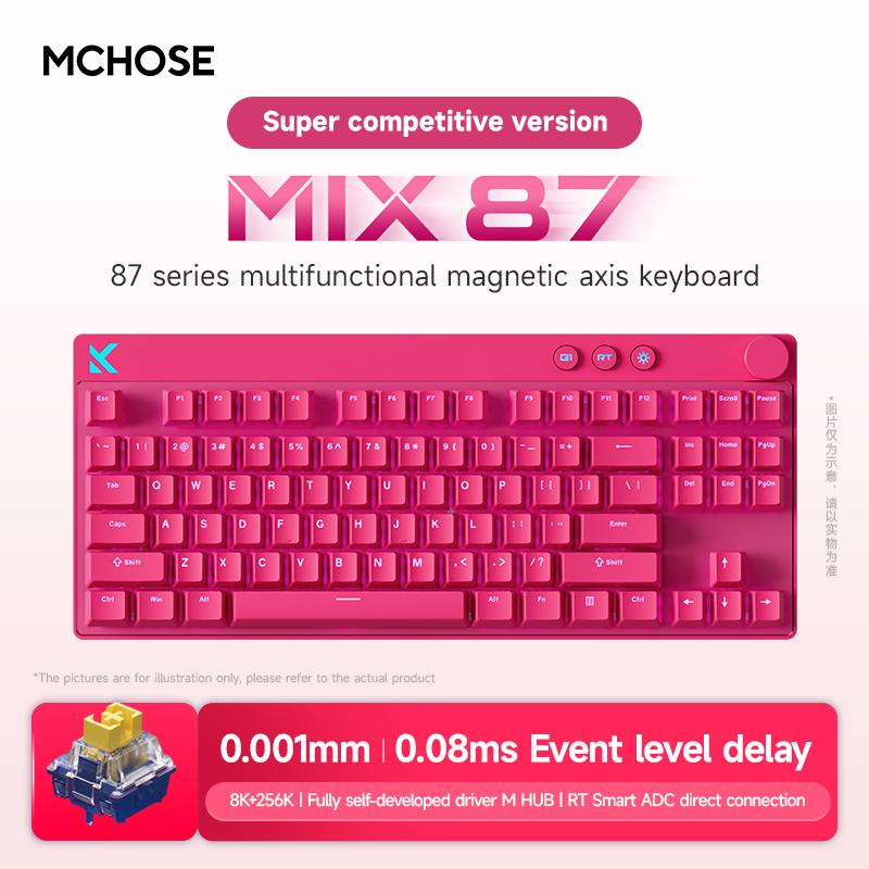 Custom MCHOSE MIX87 Magnetic Axis Keyboard Wired Gaming RGB 8K 256K E sport 0.08ms Low Latency 0.001mm RT Customized Gift