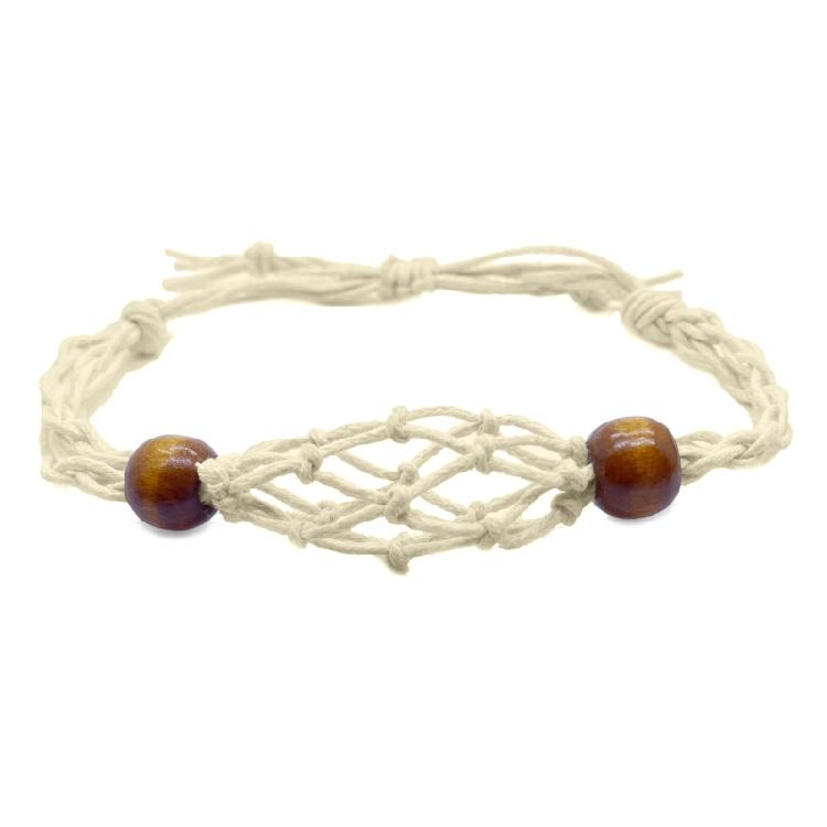 

Crystal Holder Bracelet Adjustable Rope Bracelet Cord Handmade Woven Netted Cage