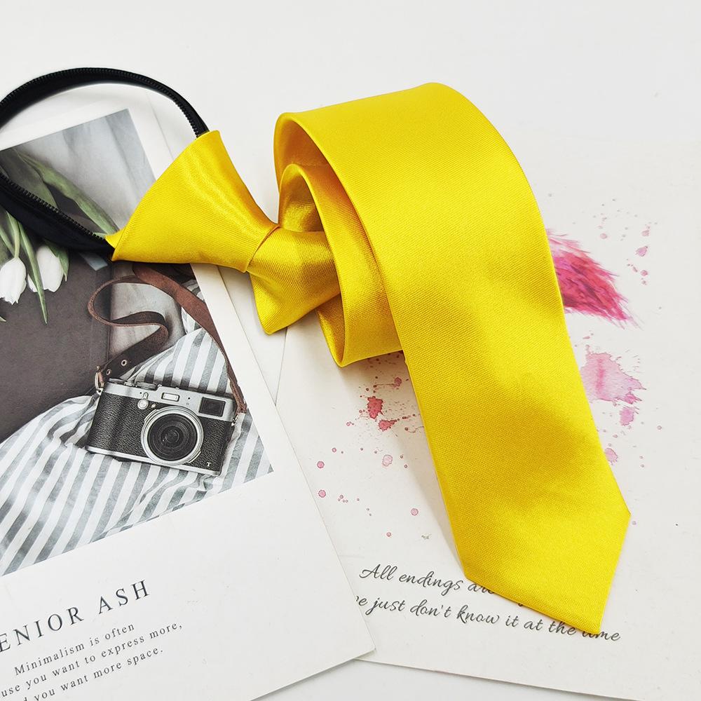 Pánská předvázaná jednobarevná kravata Jaro Léto Formální Business Kravata na zip