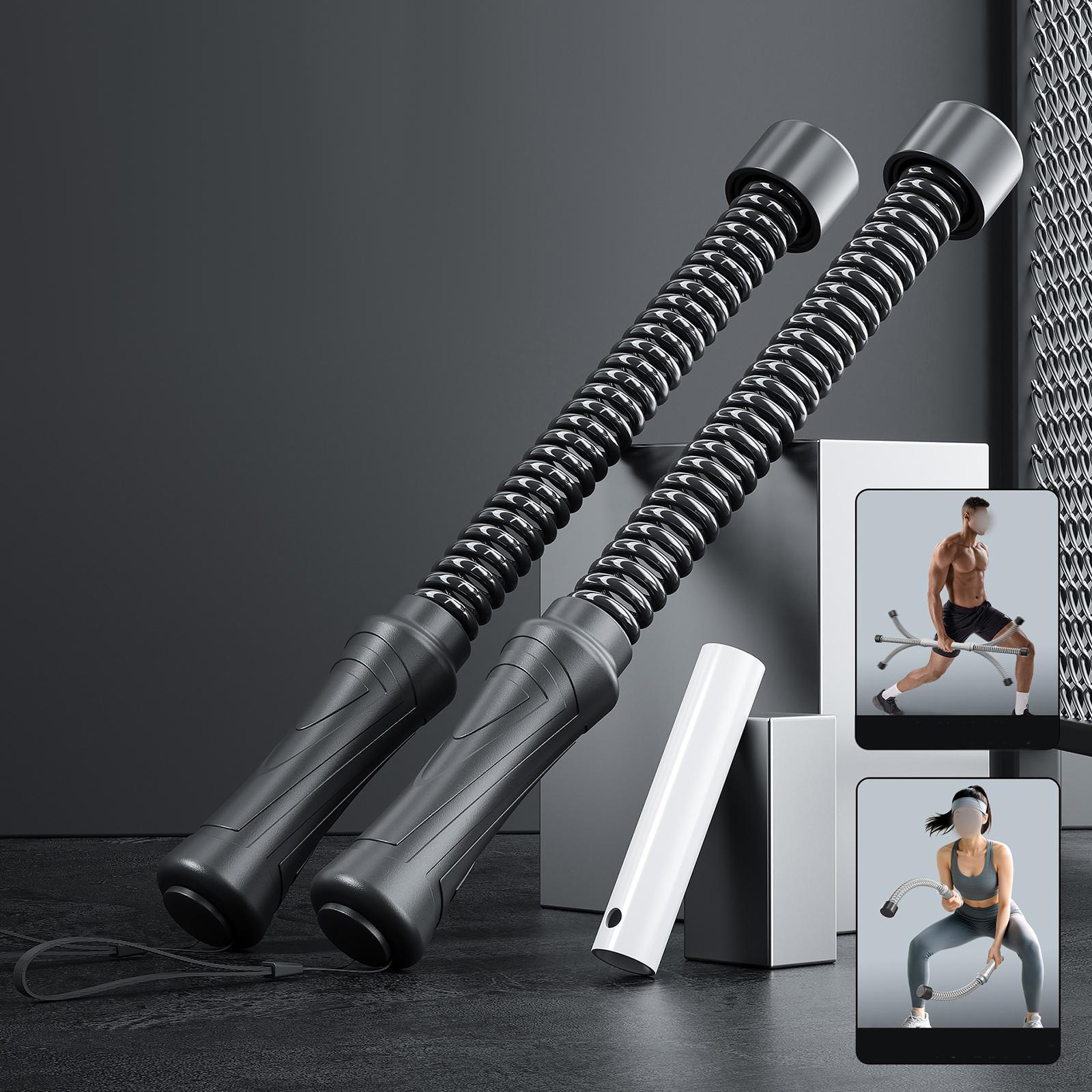 

2x Cordless Battle Ropes Professional Gear Exercise Bar for Home Gym Workout чорний