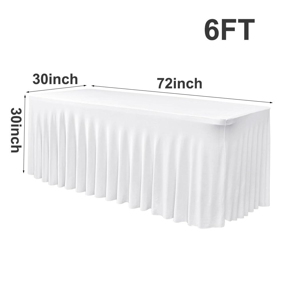 Spandex Table Skirt 4/6FT Table Cover New Stretch Tablecloth  for Rectangle Tables