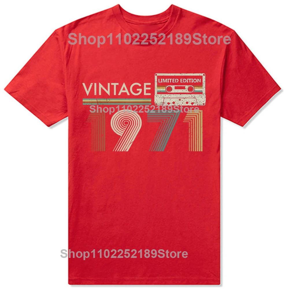 Vintage 1971 Begränsad Upplaga 54-årspresent Musik Kassett T-shirts Grafisk Streetwear Kortärmad Födelsedagspresenter T-shirt Herr