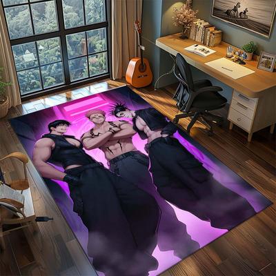 Jujutsu Kaisen Durable Polyester Rug Anime Carpet Non Slip Living Room Bedroom Floor Mat