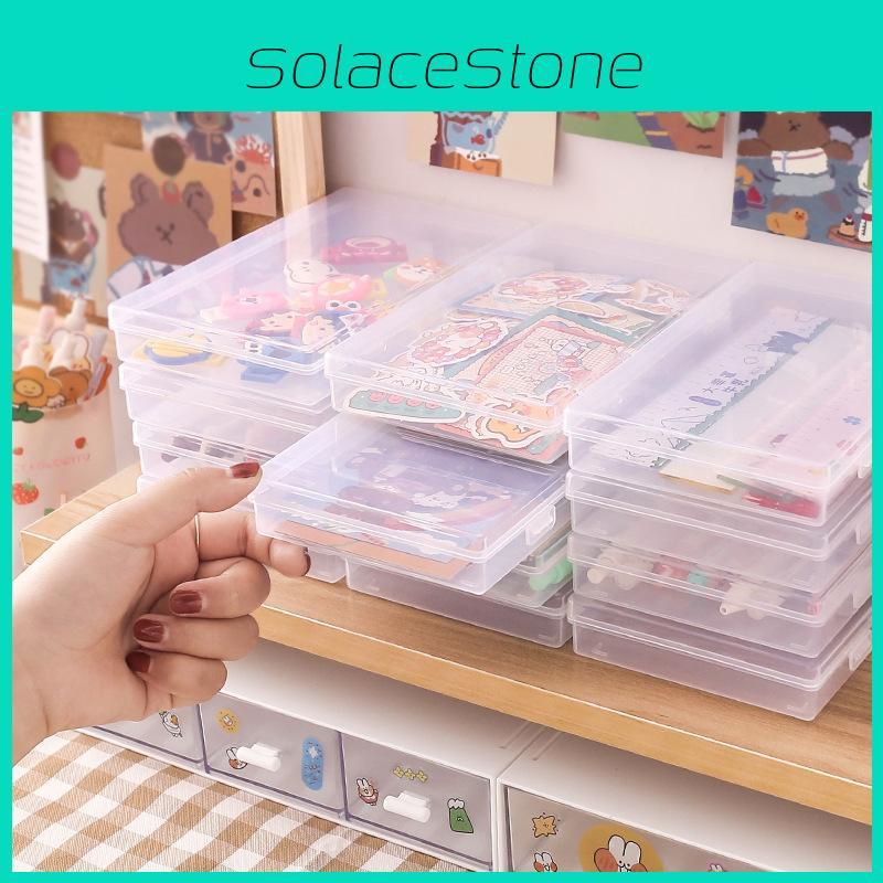 Storage Mini Transparent Box Students Plastic Desktop Organization Labeling
