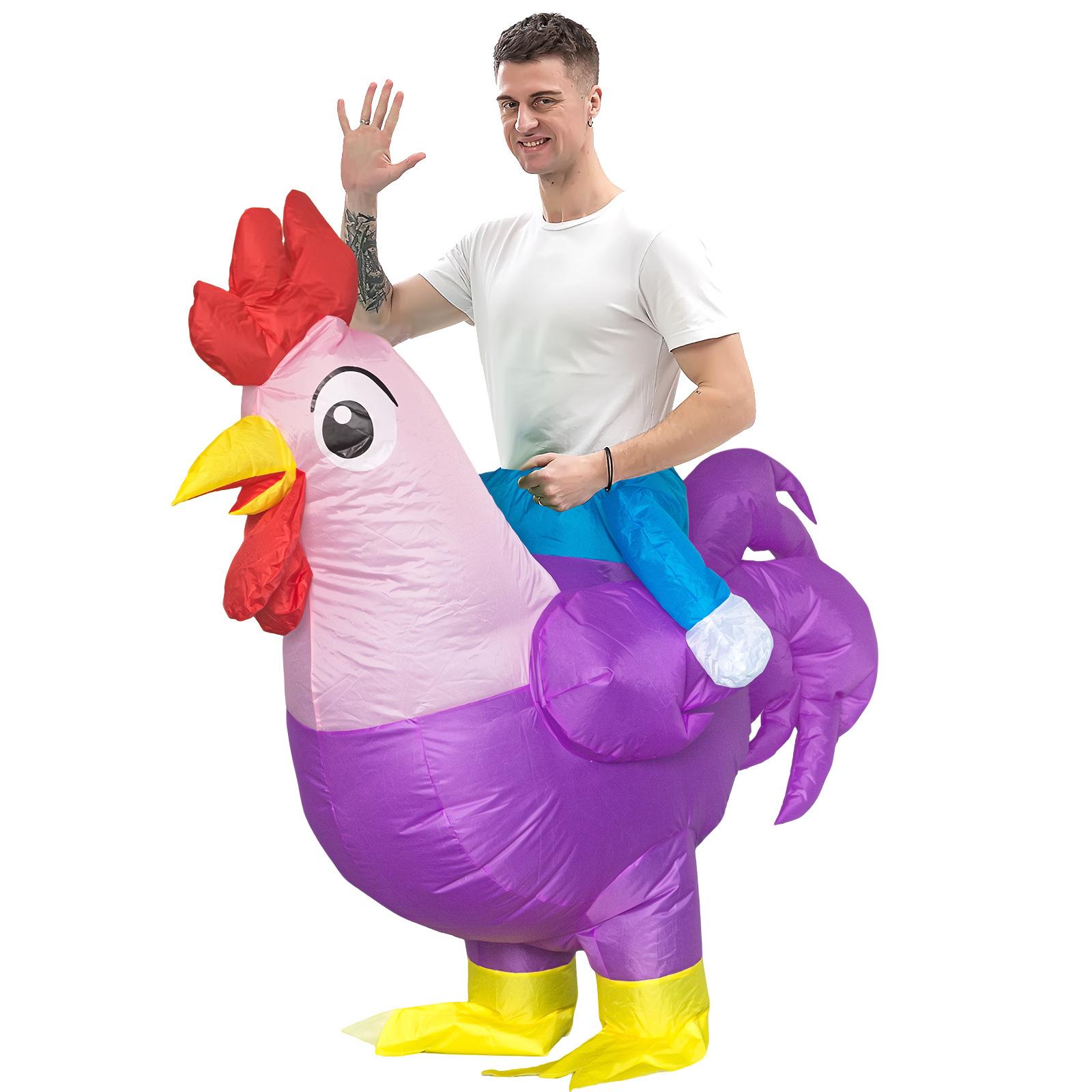 Pandadeals Unisex Purple Inflatable Rooster Costume, For Adults 150-190Cm
