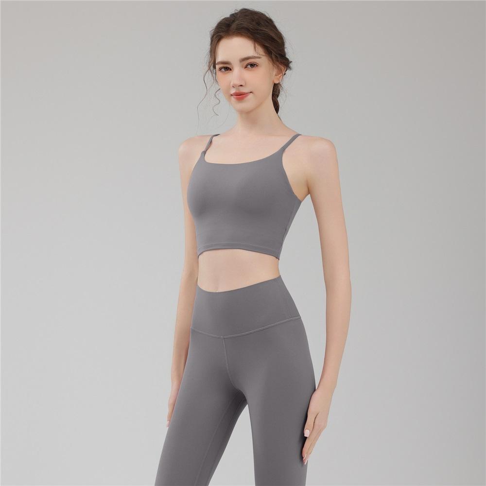 Naked Sports U-shaped Vest With Thin Shoulder Straps, Beautiful Back, Easy To Wear, Quick Drying, Breathable Fitness Camisole, Yoga Suit, Bra Set