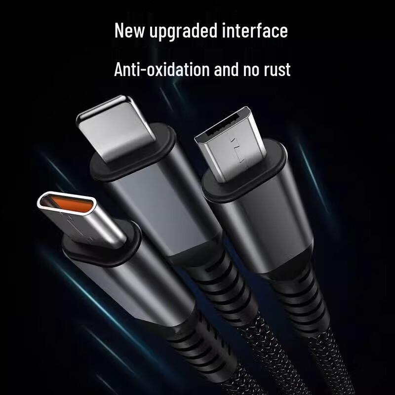 6A 240W Three-in-One Super Fast Charging Cable for Huawei, Honor, Vivo, Xiaomi, OP, Android
